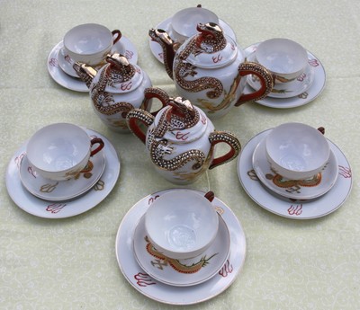 kutani china tea set geisha girl