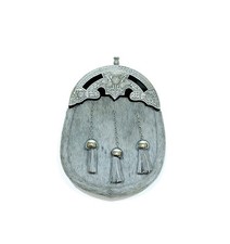 Light Musquash Full Dress Sporran Traditional Chrome Celtic Swirl Cantle