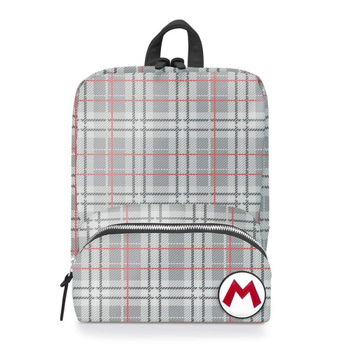 Super Mario Bros Controller Gear 12" Small Backpack Mario Plaid - Picture 2 of 7