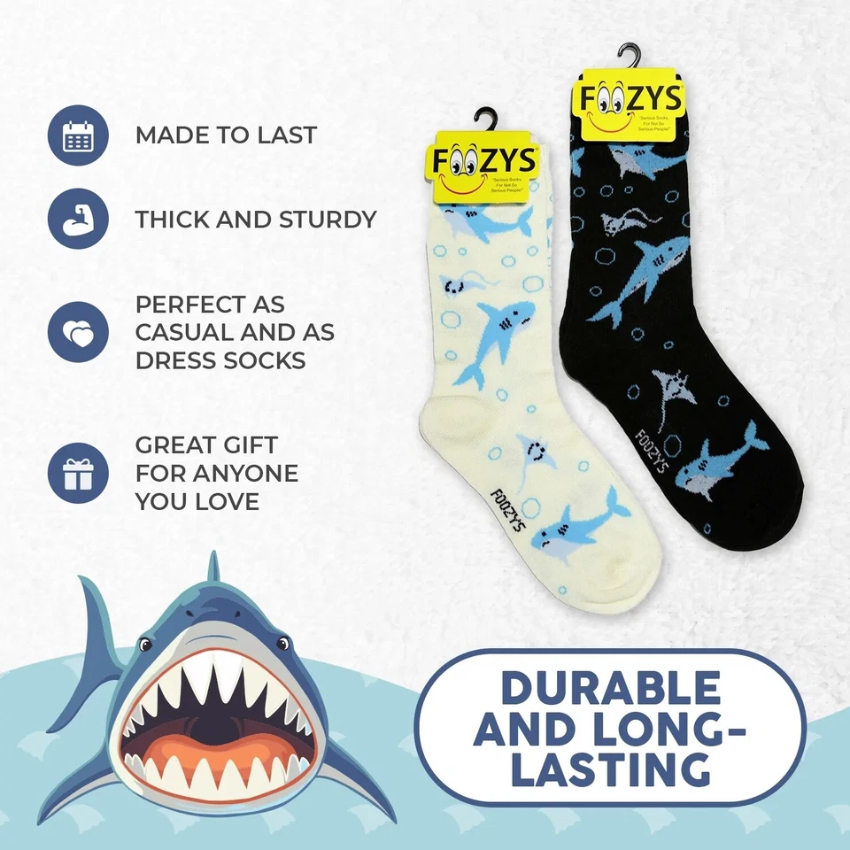 Tiburones rayas peces tiburón marino océano rayos marinos 2 pares de calcetines Foozys para mujer Foto 3 de 4