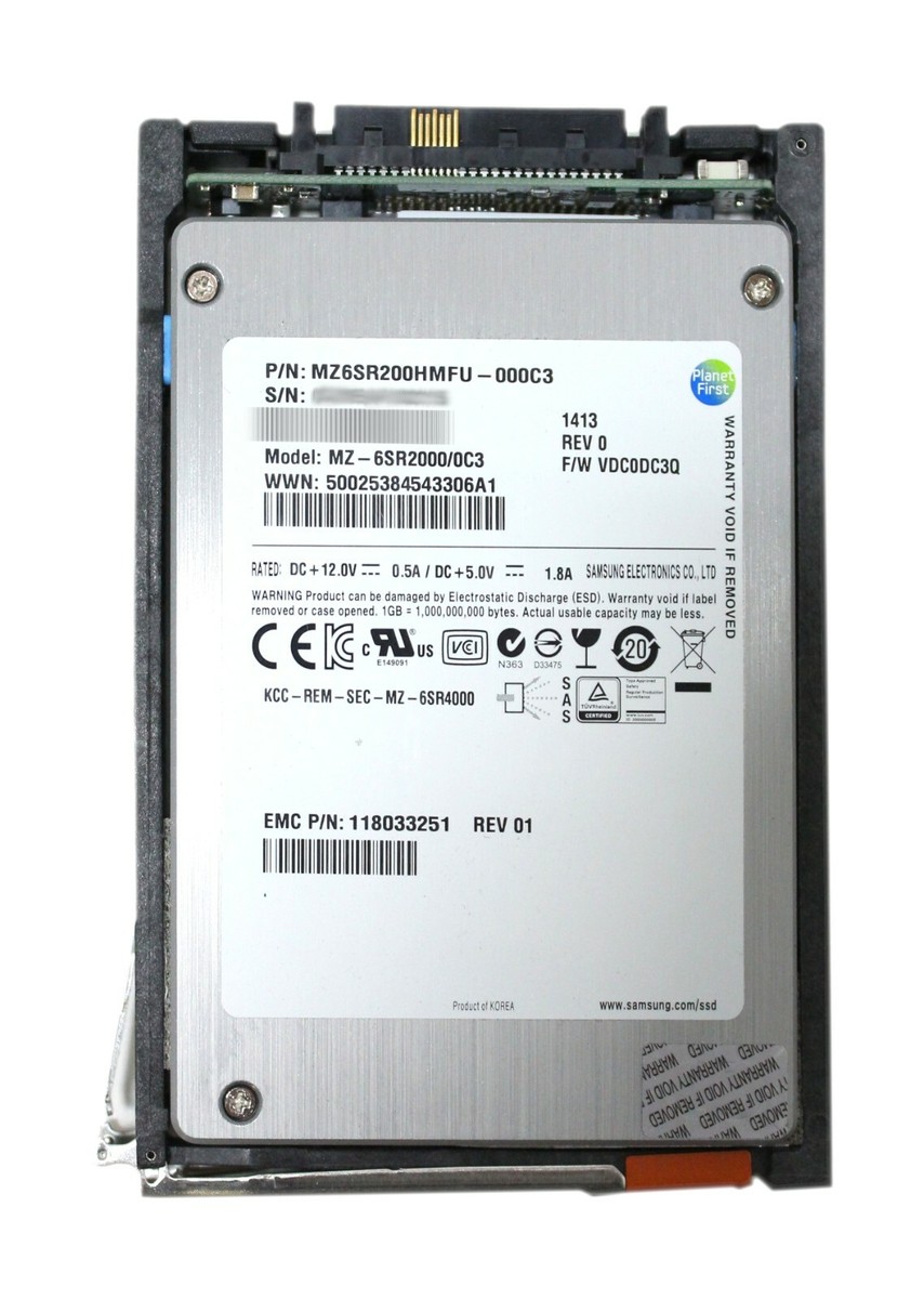 Samsung 200GB SSD SAS EMC 2.5