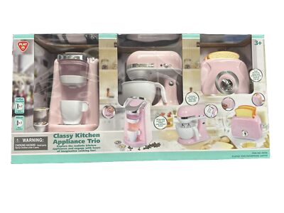 Play Perfect Classy Kitchen Appliance Trio Kids Pretend Playset in Pink NEW