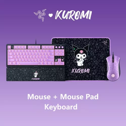 Razer x Sanrio Kuromi DeathAdder Gaming Mouse and Mechanical Keyboard Bundle - Picture 1 of 7