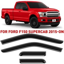Side Window Deflectors Rain Guards for 15-26 Ford F-150 SuperCab SHATTERPROOF