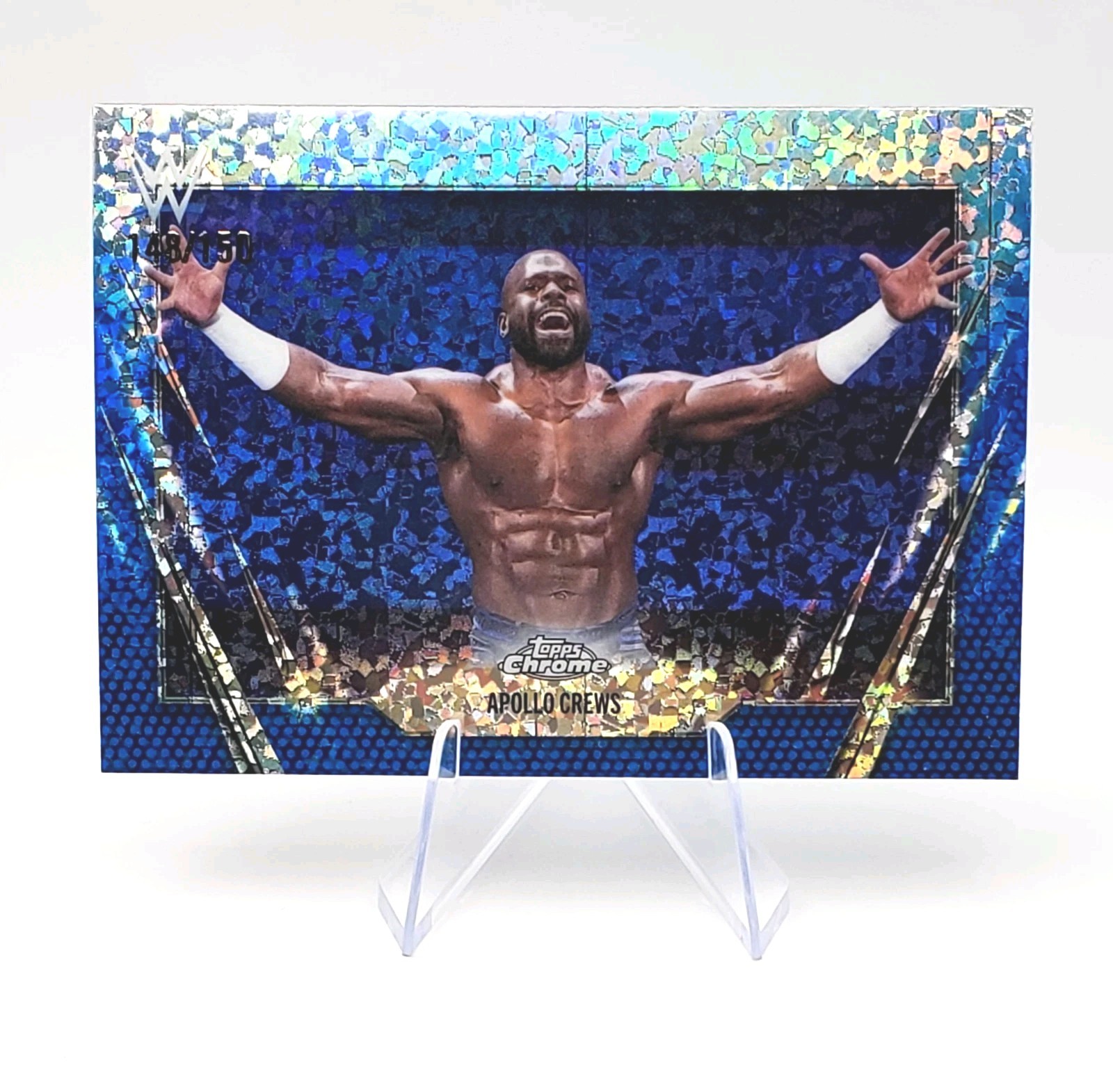 2026 Topps Chrome WWE - APOLLO CREWS #175 Blue Mini-Diamond Refractor /150