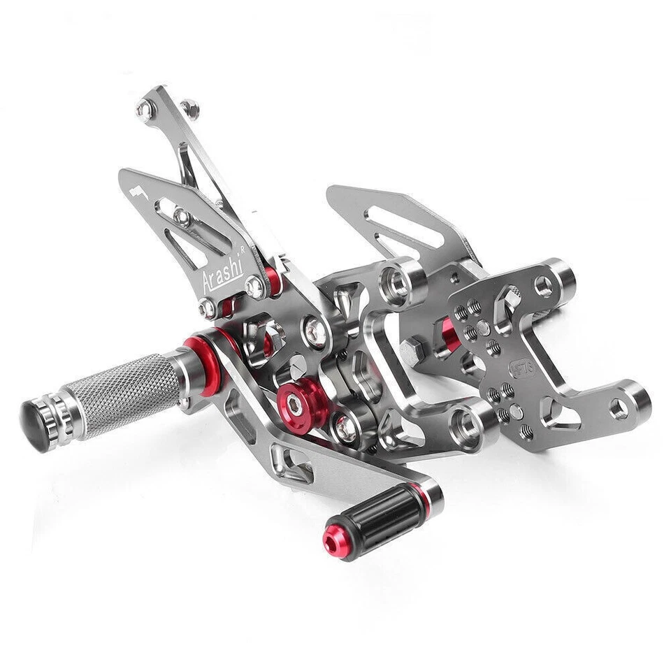 Reposapiés ajustables grises para Honda CBR1000RR 2017 2018 2019 Foto 3 de 4