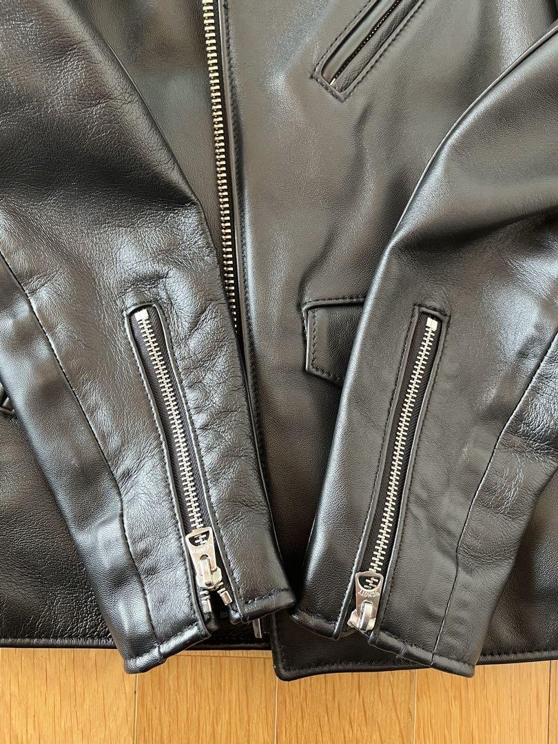 schott２２８ＵＳ　ＬＡＭＢＳＫＩＮ Schott 228US Black Lamb Leather Biker Jacket with Large