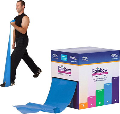 Norco Rainbow Resistance Band Roll - 50 Yards, 5 Levels, Latex-Free, Non-Slip