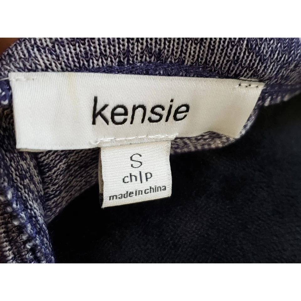 Kensie Mini Dress Women's Small Heather Purple Bell Sleeve Choker Neck Pullover - Image 3 of 4