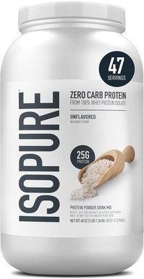 Isopure Zero Carb 100% Pure Whey Isolate Protein Powder, Gluten Free, with Vit