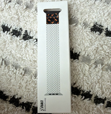 Solace Nylon Woven Braided Single Loop Strap Apple Watch 38/40mm XS Black/Orange
