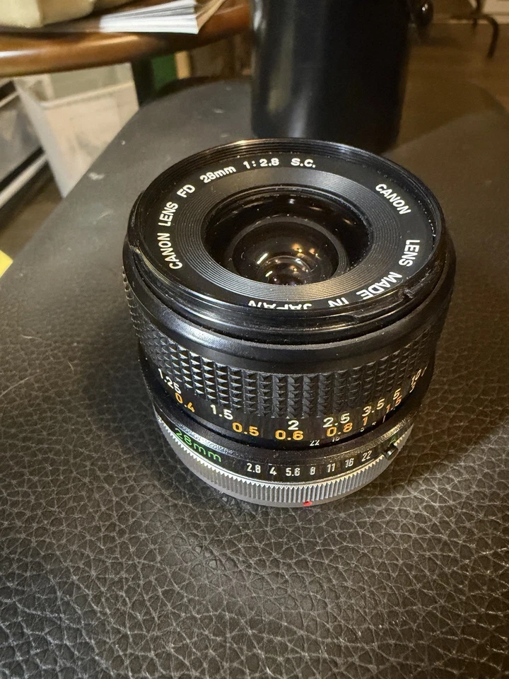 Canon FD 28mm f/2.8 S.C. Wide Angle Lens – Clean – Japan w/ Case - Image 4 of 4