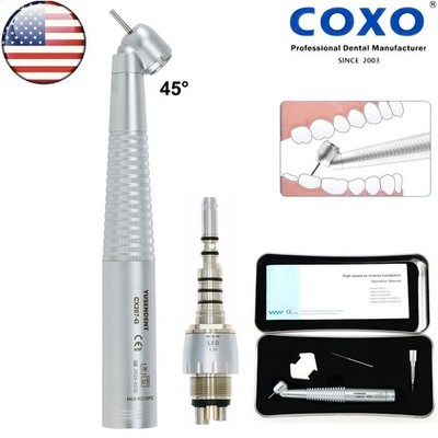 US COXO Dental Surgical Handpiece 45° Angle Fit KaVo 6 Hole Coupling Fiber Optic