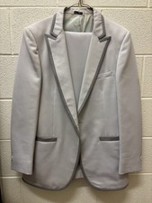 Men's Vintage Gray Tuxedo with Pants Dumb  Dumber 70s Read 40R Funny 32x32 Pant