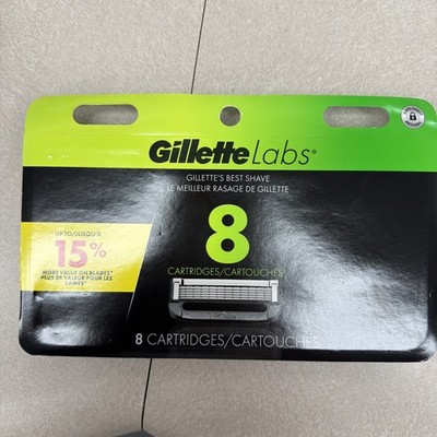 Gillette Labs Razors Blade Refill with Exfoliating Bar Men's 8 Cartridges NEW