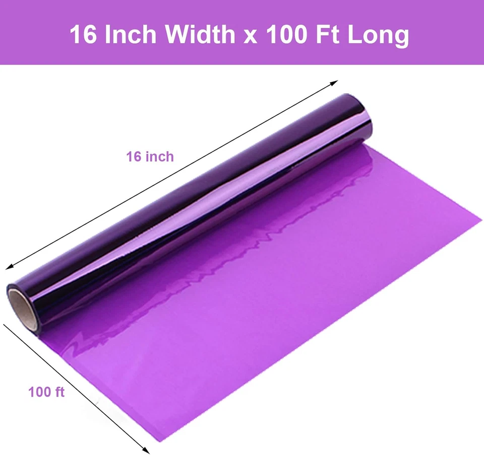 Rollo de celofan morado 16x100ft para regalos decoraciones manualidades y mas - Image 2 of 4