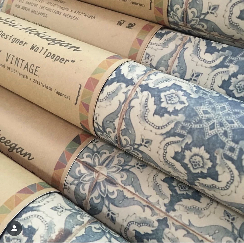 NUEVO rollo de azulejos McKeegan Melay de papel tapiz de diseñador inglés Anthropologie (3 paneles) Foto 3 de 4