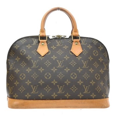 LOUIS VUITTON LV Logo Alma Hand Bag Monogram Leather Brown France M51130 73CB081