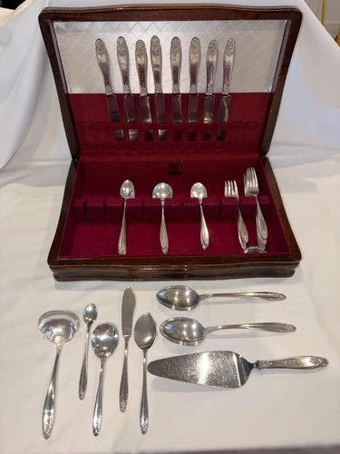 International Sterling Prelude Flatware 43 pc w/ Serving pcs