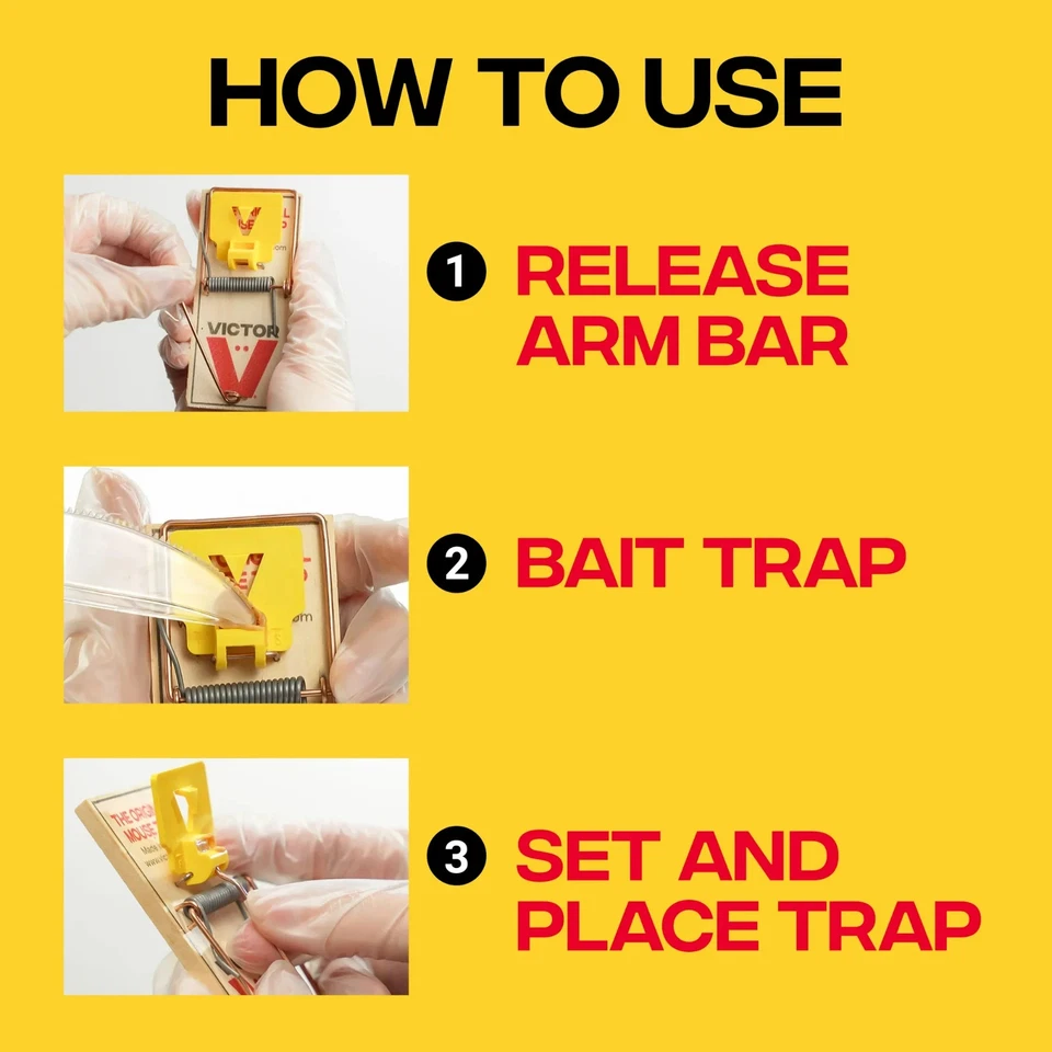 Victor M150-12 Pedal de Metal de Origen Sostenible FSC Madera Snap Mouse Trampa-12 Trampas Foto 4 de 4