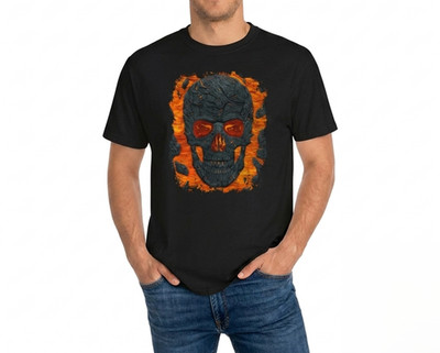 Vincent Hie Lava Skull Emo Punk Rock Metal Goth Fun Classic Herren T-Shirt