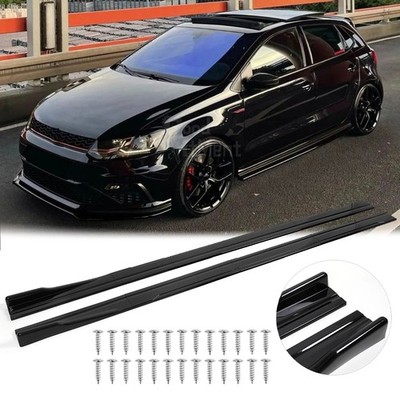 Für VW Polo 85,6'' Seitenschweller Schweller Sideskirts Spoiler Splitter Schwarz