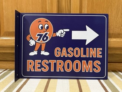 Union 76 Restroom Sign Gasoline Bathroom Gas Oil Vintage Style