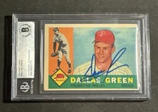 DALLAS GREEN 1960 TOPPS SIGNED AUTOGRAPHED ROOKIE CARD BECKETT BAS AUTHENTIC. rookie card picture