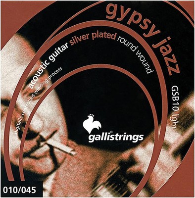 Galli GSB10 Gypsy Jazz Gitarrensaiten, Leichte Stärke, Kugelkopf, .010-.045