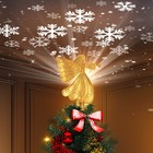 Christmas Angel Tree Topper Rotating LED Snowflake Projector Light Xmas Decor UK