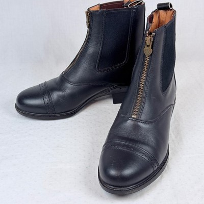 Ariat Heritage III Black Leather Front Zip Paddock Boots 54601 Womens 7.5 B