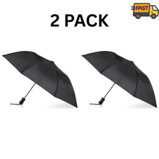 2 Pack Totes Auto Open Black Umbrella NeverWet Water Repellent Recycled Fabric