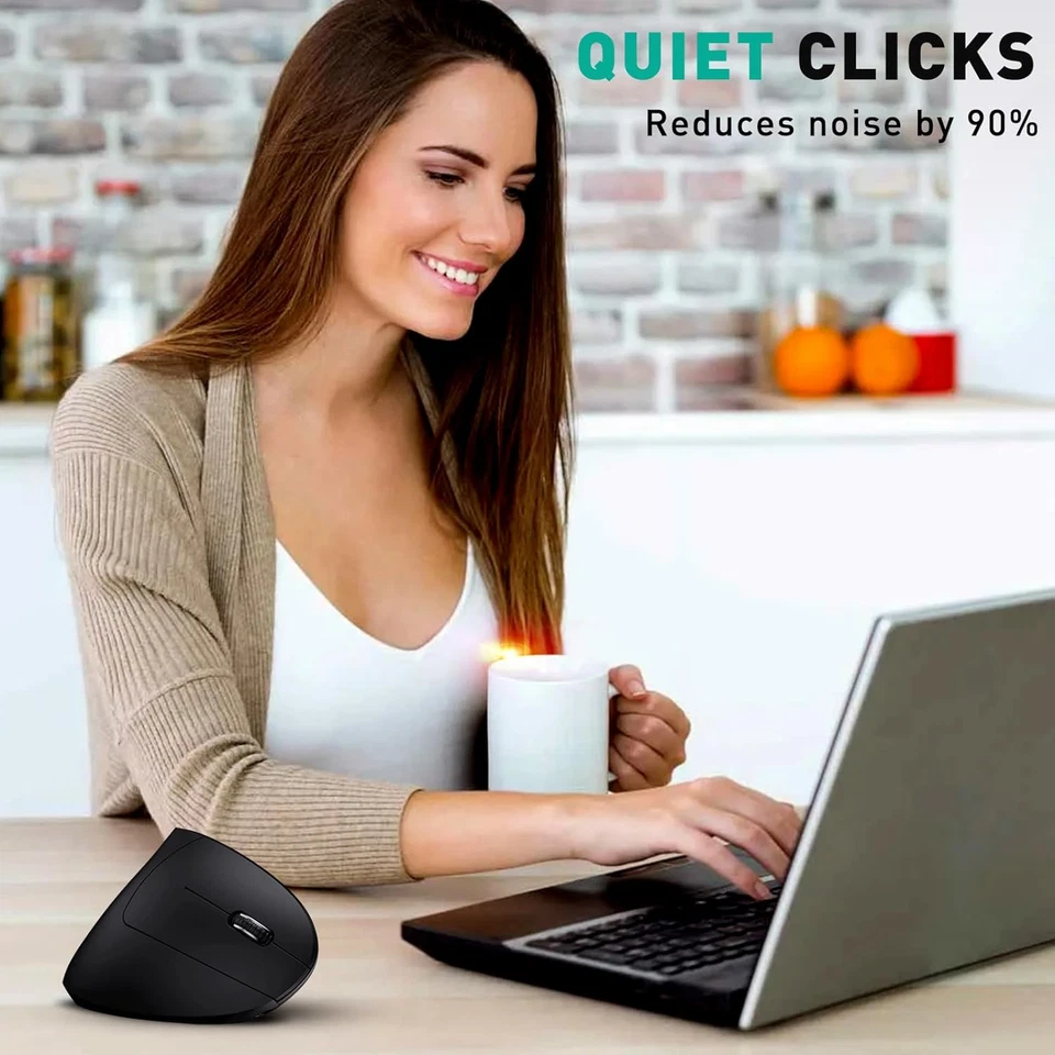 Bluetooth and 2.4G (2-In-1) Rechargeable Wireless Mouse, Ergonomic Vertical Desi - Image 4 of 4