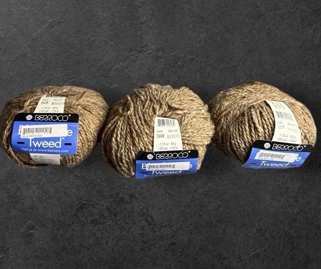 Berroco Blackstone Tweed Quahog Menge 3 #2608 gleiche Farbe Posten eingestellt