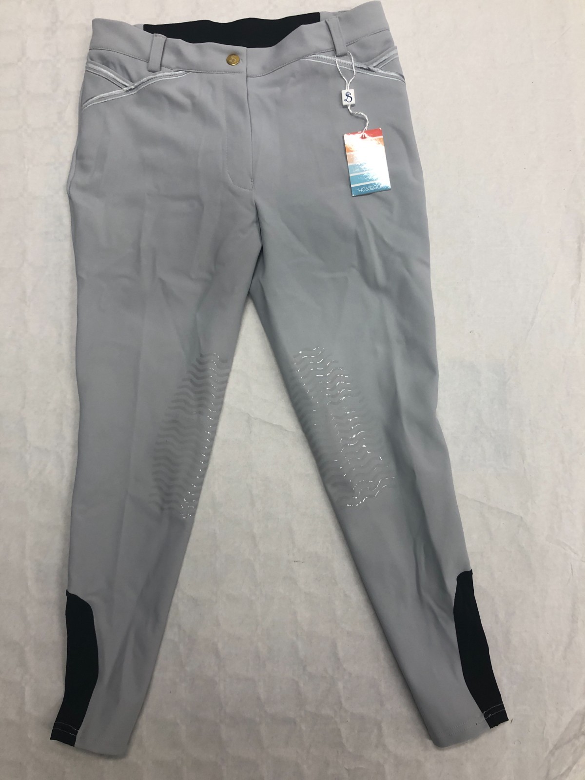 Pantalon équitation femme gris clair Le Sabotier Edmée vêtement cavalier T40
