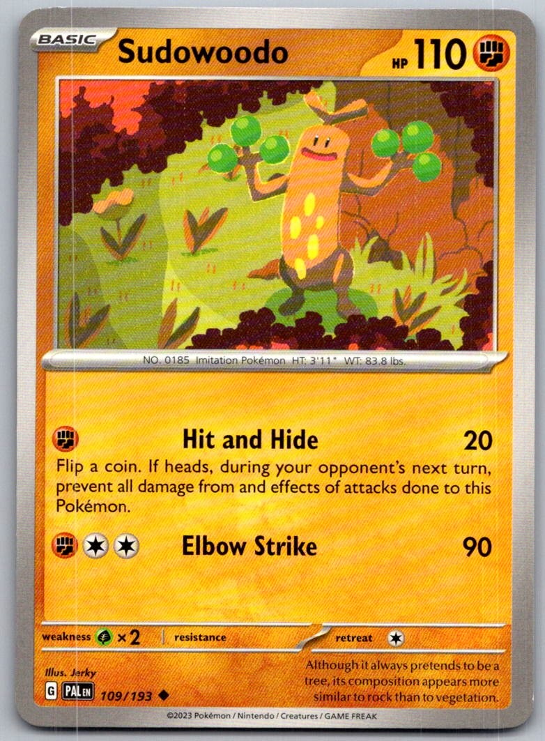 Sudowoodo 109/193 Uncommon Paldea Evolved Pokemon Near Mint