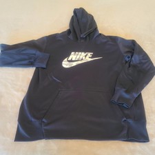 Nike Mens Extra Large Navy Blue Sweatshirt Hoodie Pullover Camo Print