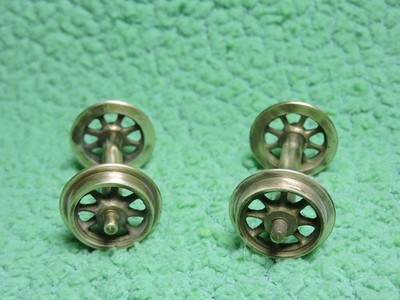 2) O Gauge BRASS SPOKED WHEELS