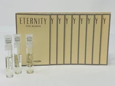 CALVIN KLEIN ETERNITY Women Perfume  .04oz EDP Sample SPRAY w Cards NEW 14 pack