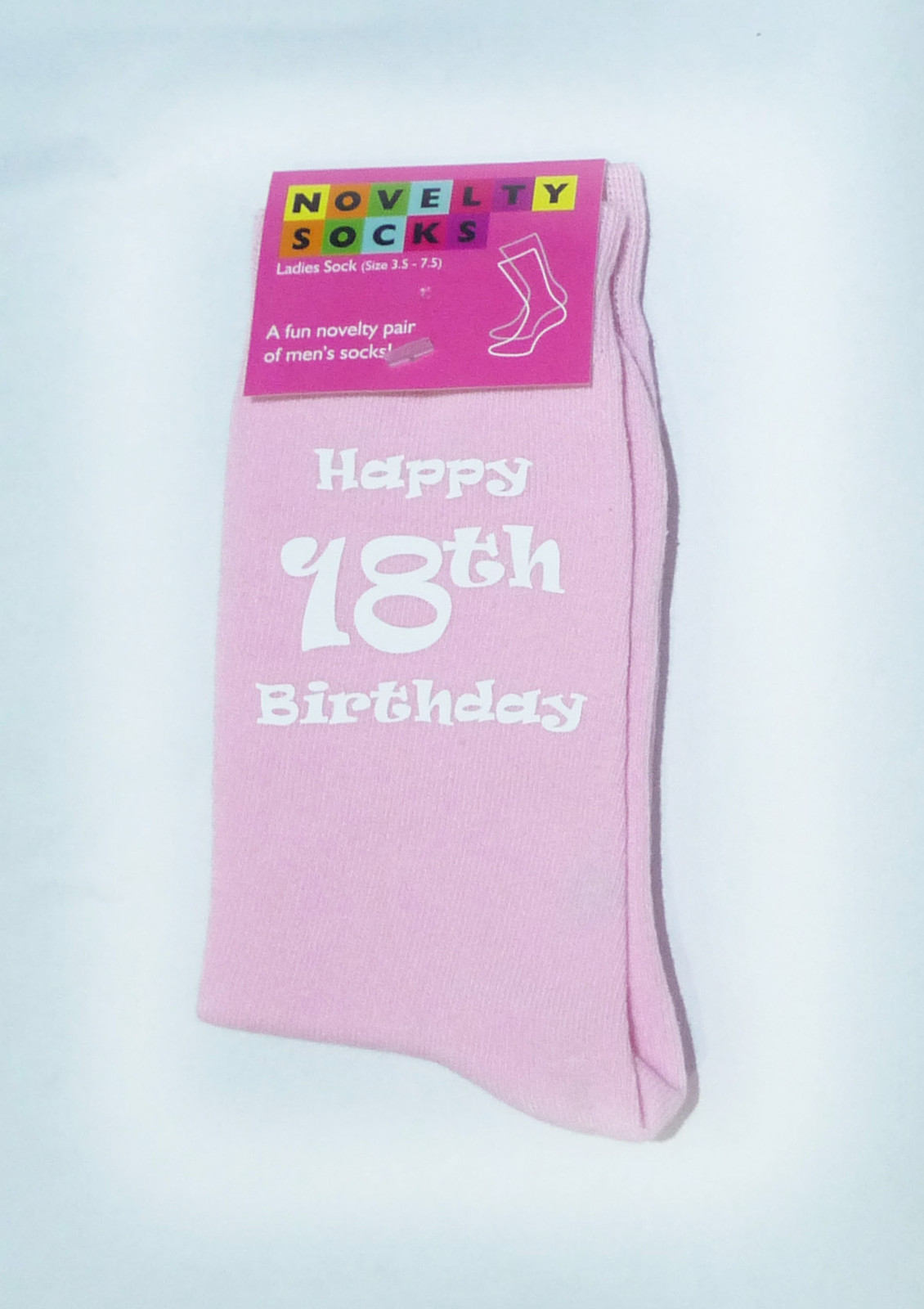 Happy 18th Birthday Printed Design Ladies Pink Socks Great 18th Birthday Gift