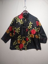HALSTON ~ Iconic Hand Embroidered Red Floral Kimono Jacket/Blazer Sz 1X Vtg 70's