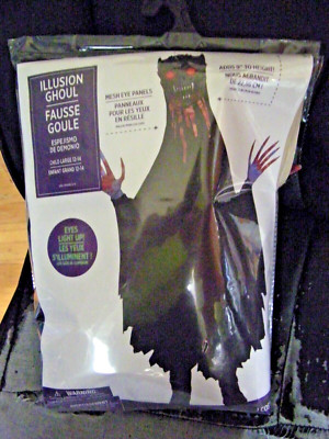 Brand New! Kids Red Eyed Ghoul Illusion Costume Child Large 12-14 -Glowing Eyes
