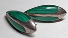 VINTAGE SOUTHWESTERN STERLING SILVER RING MALACHITE STUD EARRINGS SIGNED