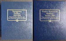 Set 2 Whitman Native American Sacagawea Small Dollar 2000-2021 Coin Album Book 