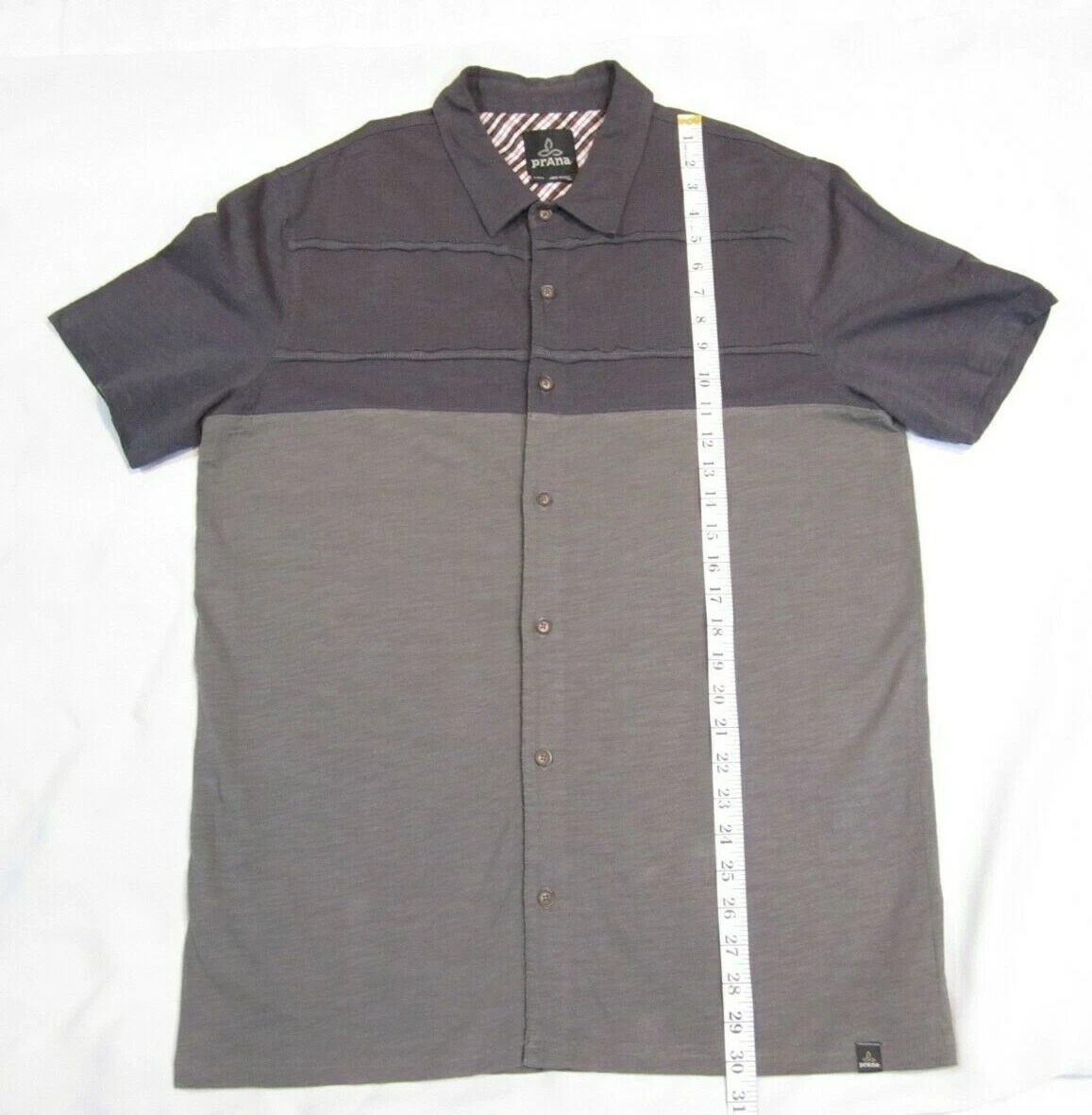 prana breathe organic cotton button up short sleeve shirt