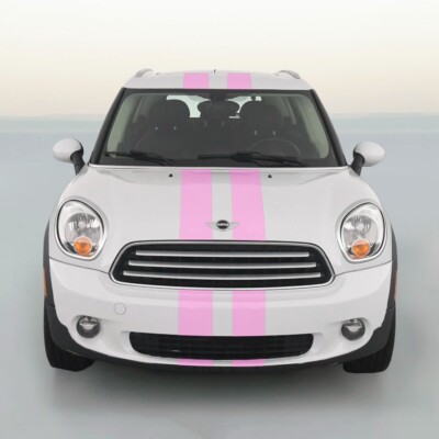 White Rally Racing Stripes Mini Koper DUAL 4