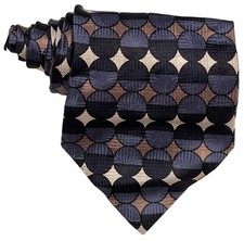 Geoffrey Beene Geometric 100 SILK Men's Designer Blue Gray Silver Tie 58" x 4"