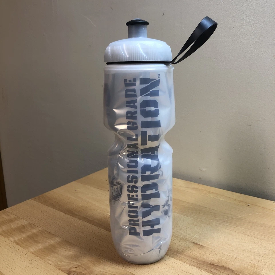 Botella de agua aislada Polar 24 oz azul plata onda transparente hecha en EE. UU. Foto 2 de 4
