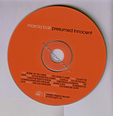Marcia Ball: Presumed Innocent (2001 CD, Disc Only) Very Good + Condition