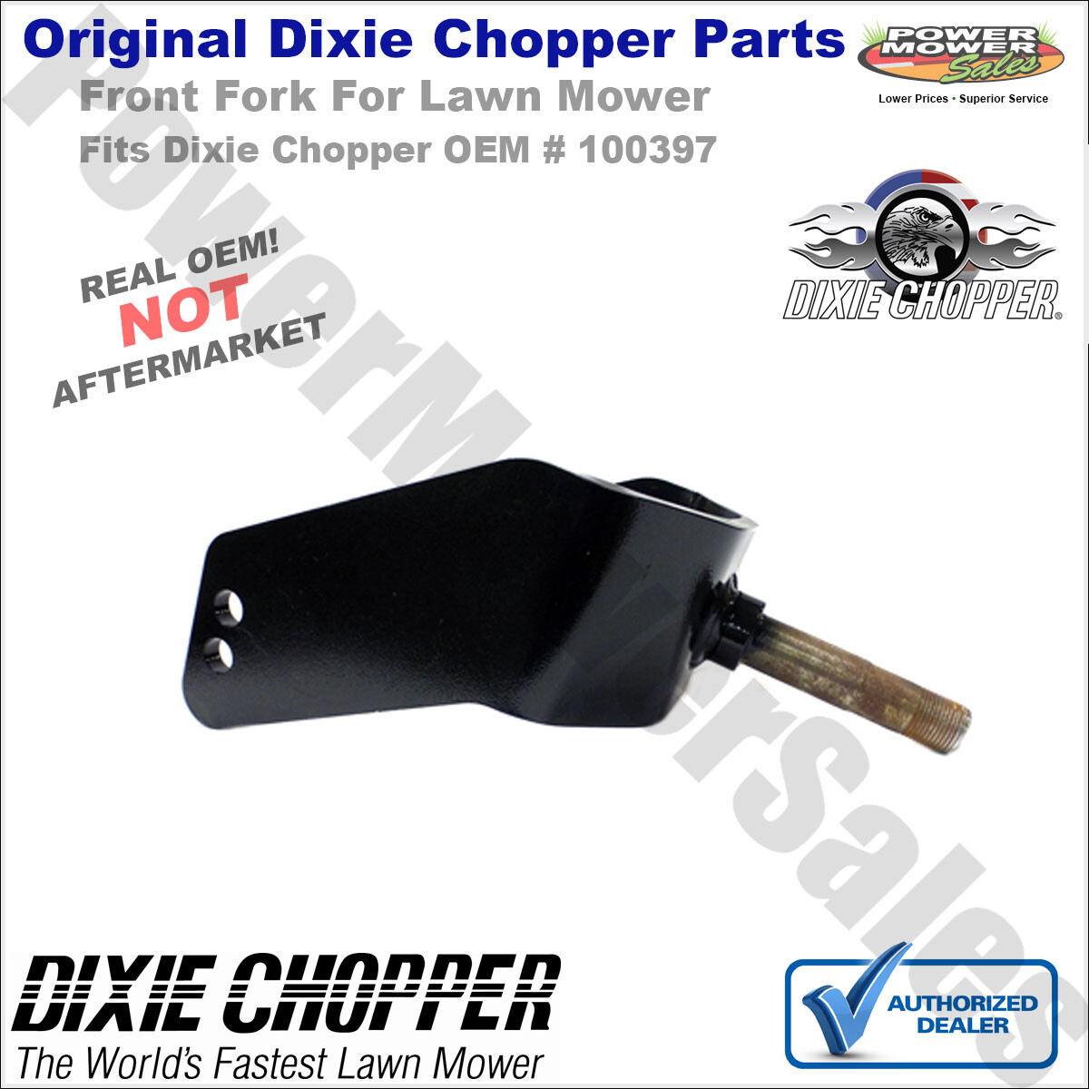 OEM Dixie Chopper 2-Hole Front Fork Black Weld for Lawn